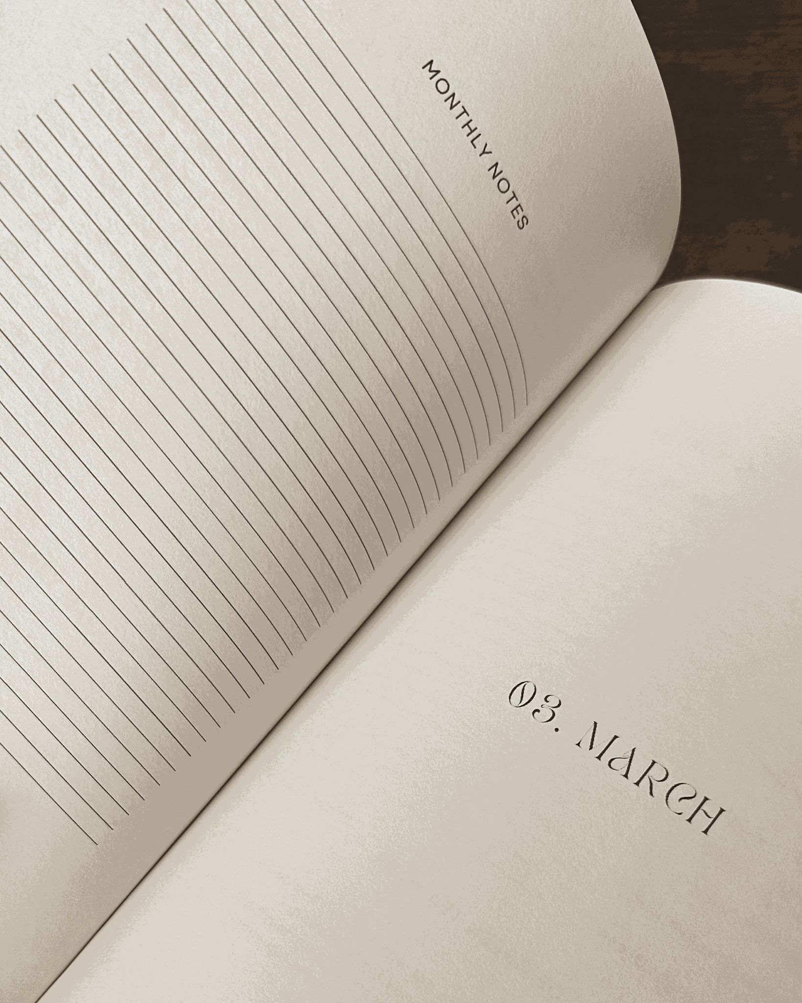 Anoki Natural Skincare Journal open to monthly notes section.