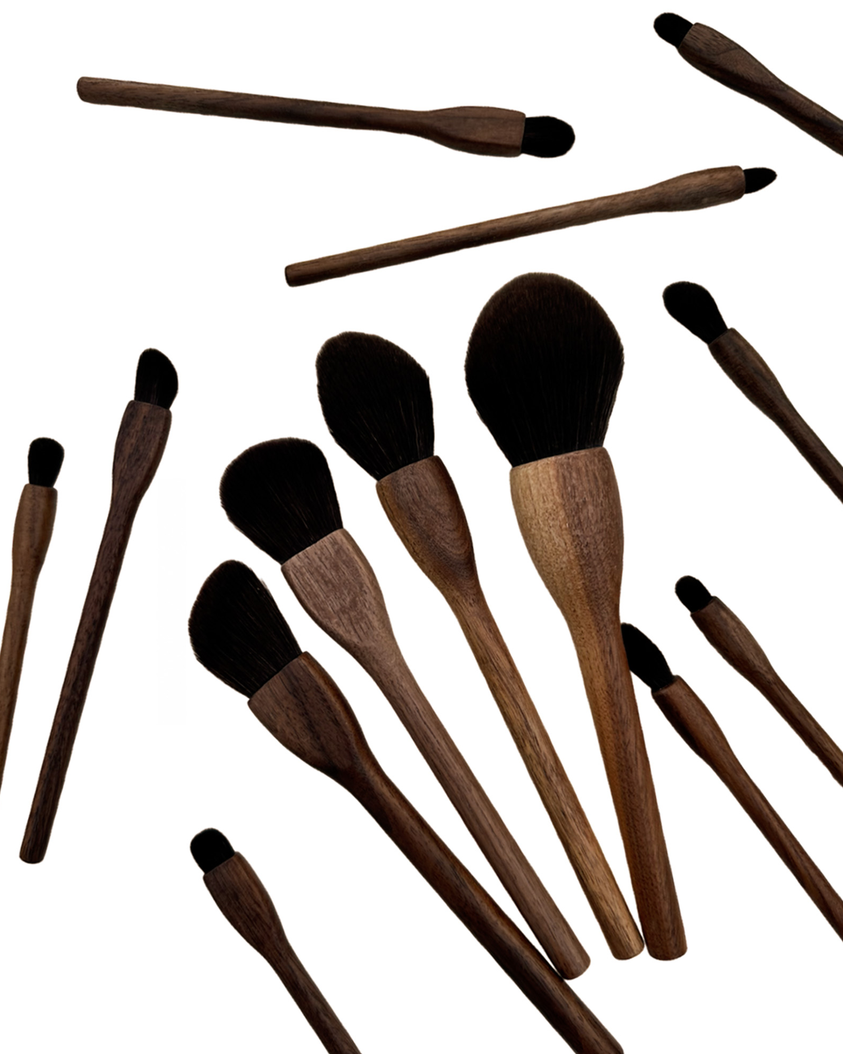 Black Walnut Makeup Brush Set