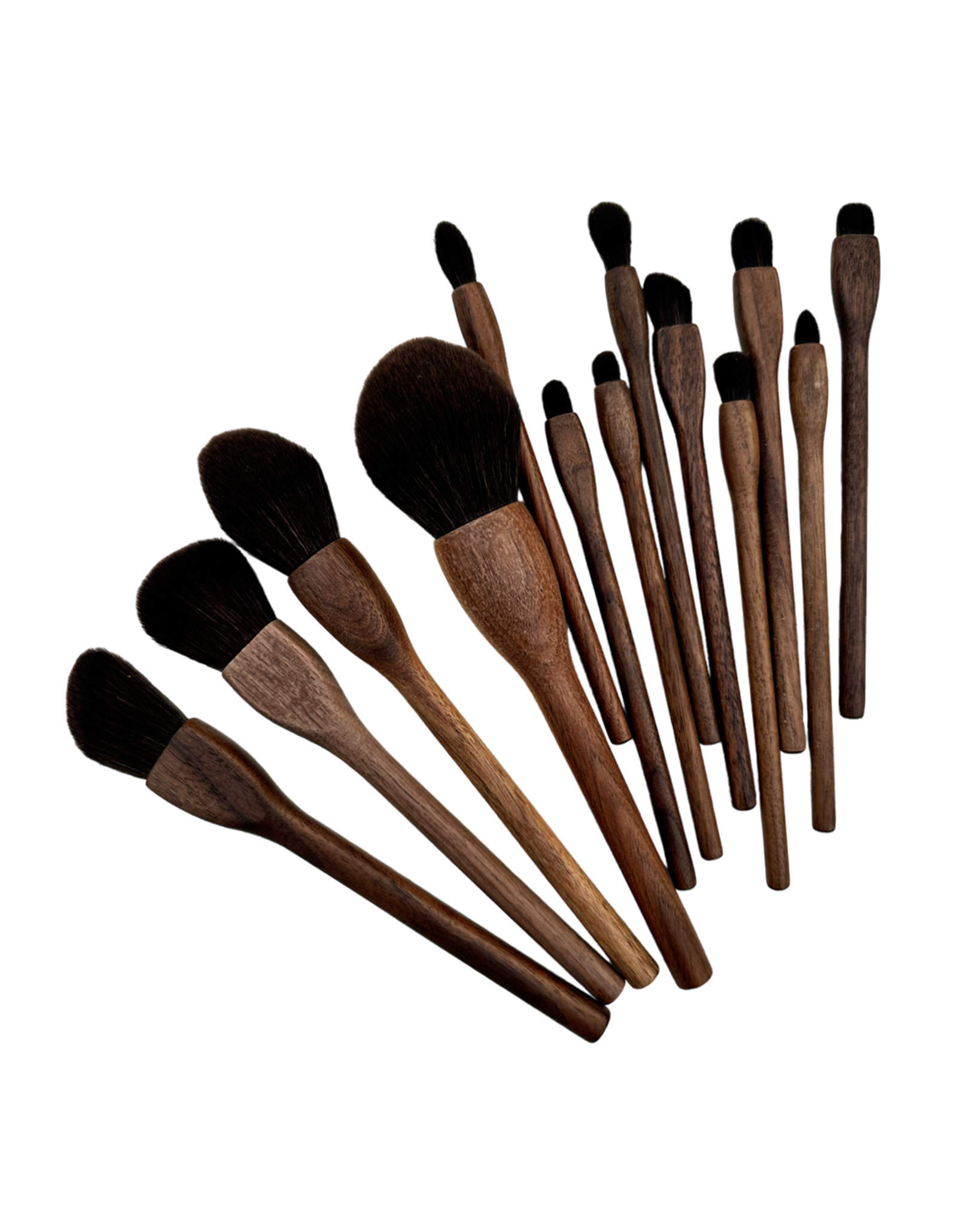 Black Walnut Makeup Brush Set