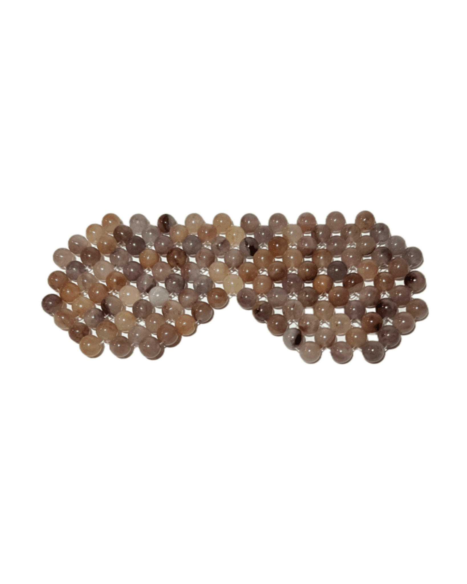 Natural jade stone eye mask for reducing puffiness and relieving eye fatigue.