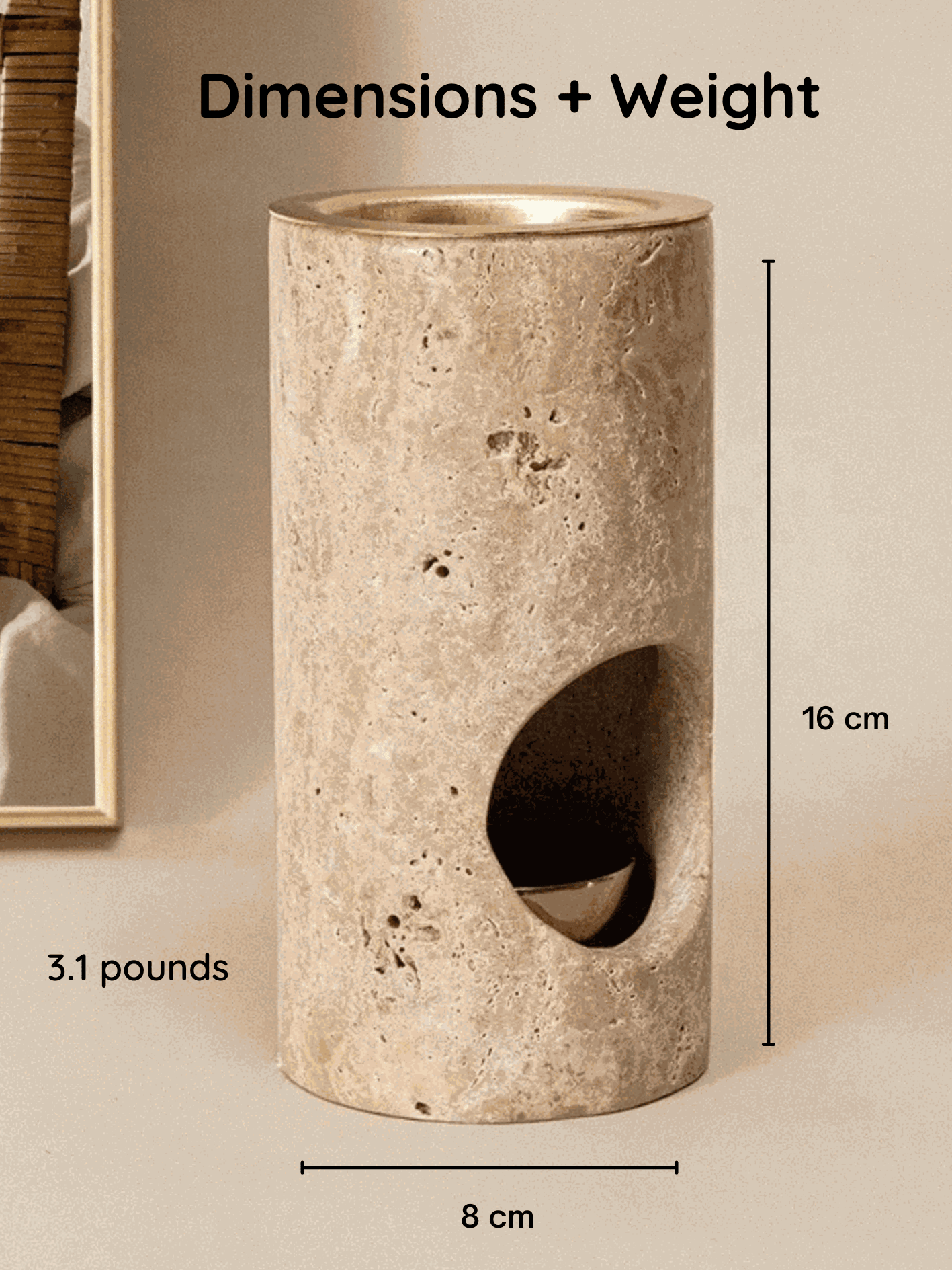 Travertine Wax Melt + Oil Burner - Anoki Beauty