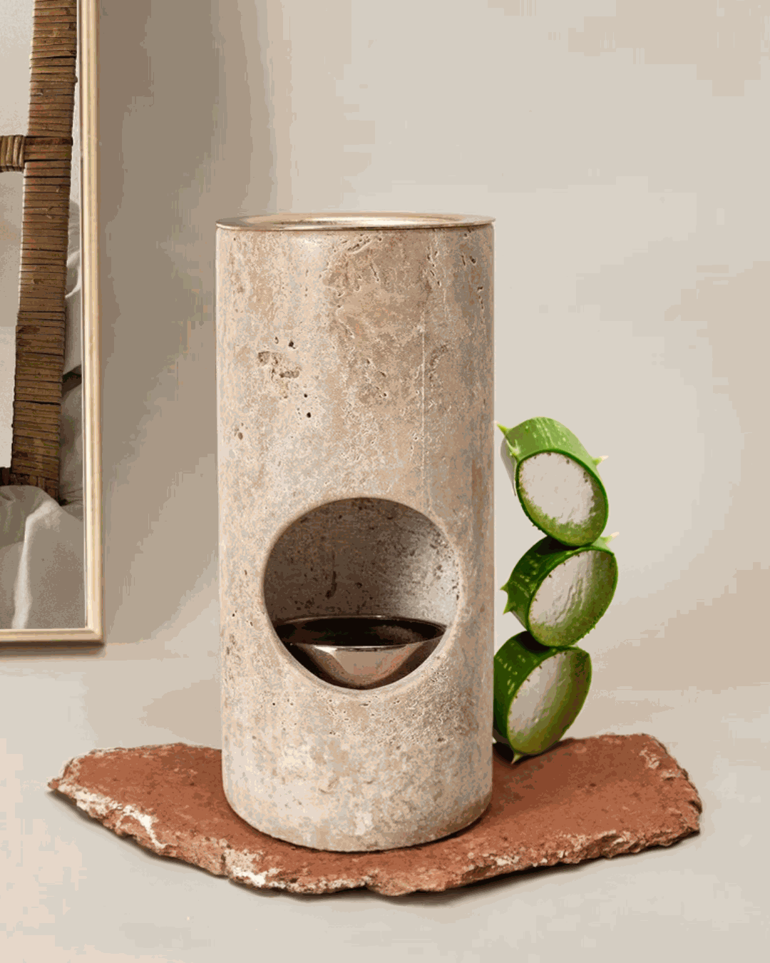 Travertine Wax Melt + Oil Burner - Anoki Beauty